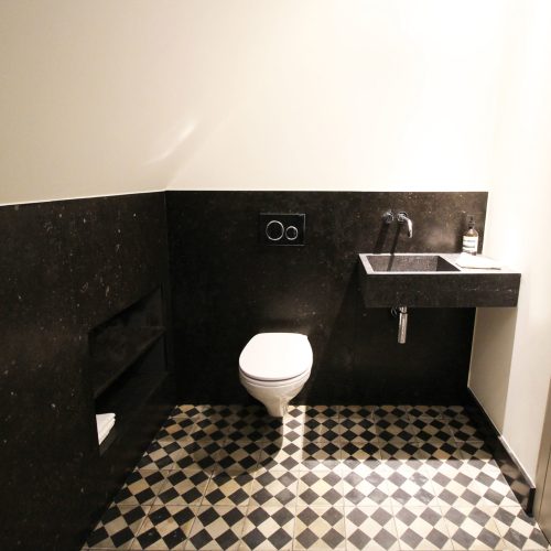 Aix Stone Blaustein - WC-Wandverkleidung & massives Handwaschbecken